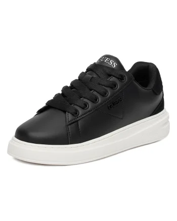 Pantofi sport copii,  piele ecologica, negru, cu fermoar