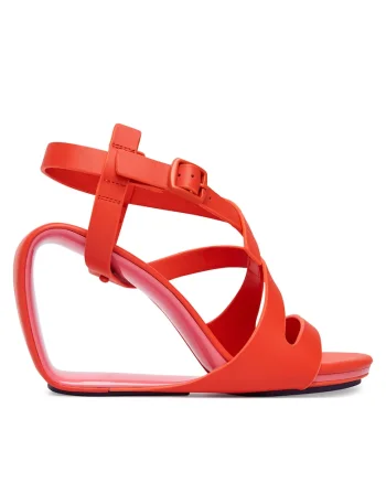 Sandale dama,  piele naturala, rosu, sistem inchidere Velcro