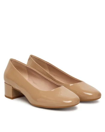 Pantofi  piele naturala, bej