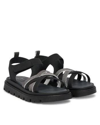 Sandale fete  piele ecologica, negru