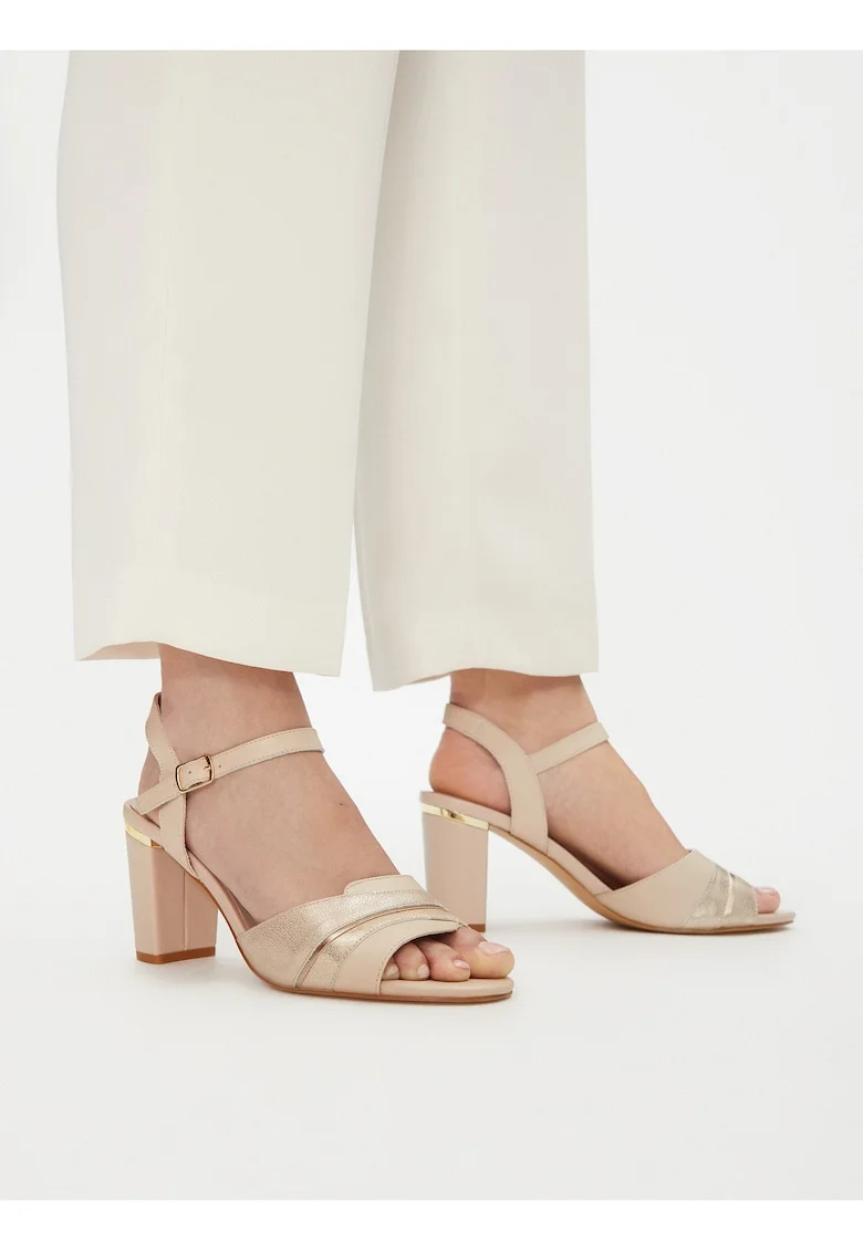 Sandale dama,  piele, bej