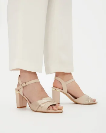 Sandale dama,  piele, bej