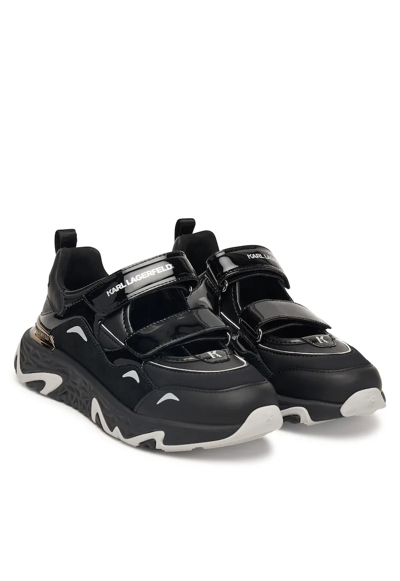 Tenisi dama,  piele naturala, negru, velcro, Negru