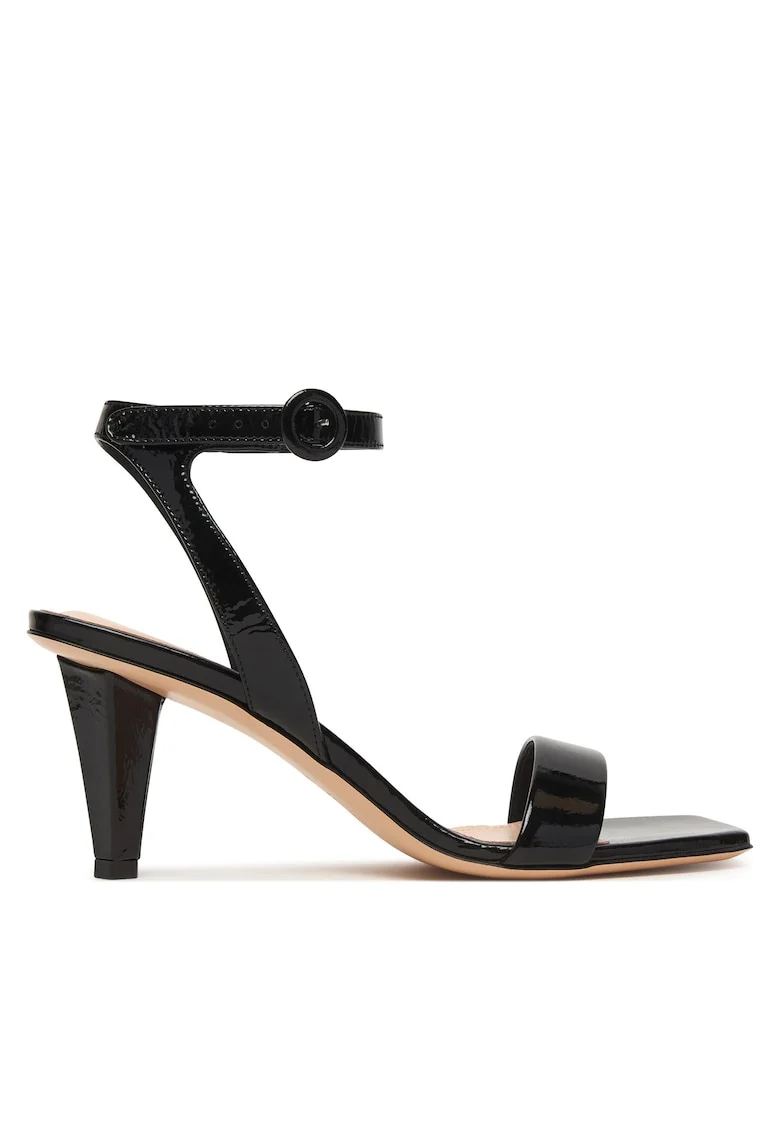 Sandale dama,  piele naturala, negru, tip toc clasic