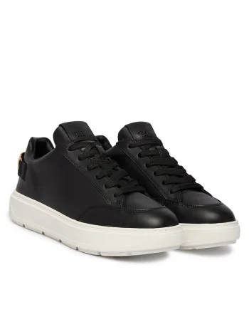 Tenisi dama,  piele naturala, negru, material sintetic
