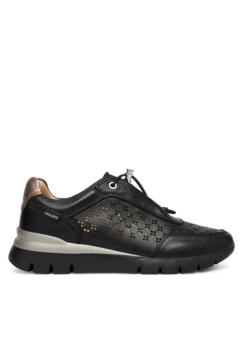 Tenisi dama,  piele naturala, negru, textil