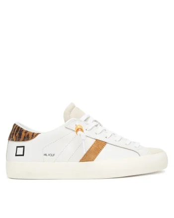 Tenisi dama,  piele naturala, alb/maro, confortabili, design minimalist