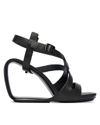 Sandale dama,  piele naturala, negru, sistem inchidere Velcro