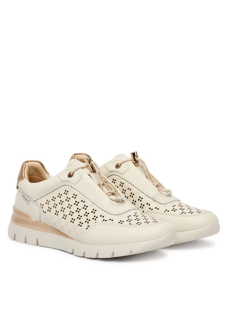 Tenisi dama,  piele naturala, alb, material textil