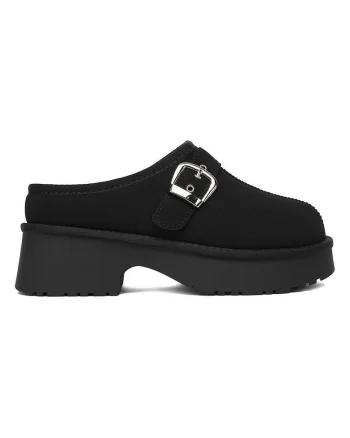 Papuci dama,  material textil, negru