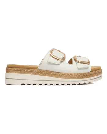 Papuci dama,  piele naturala, bej