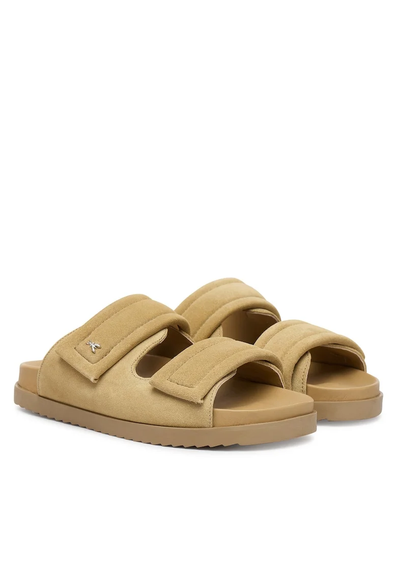 Papuci dama,  piele naturala, bej