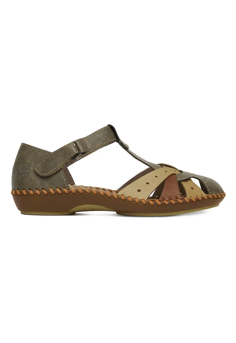 Sandale dama,  multicolor, material sintetic, inchidere velcro