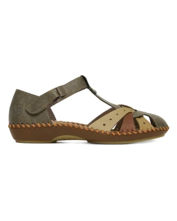 Sandale dama,  multicolor, material sintetic, inchidere velcro