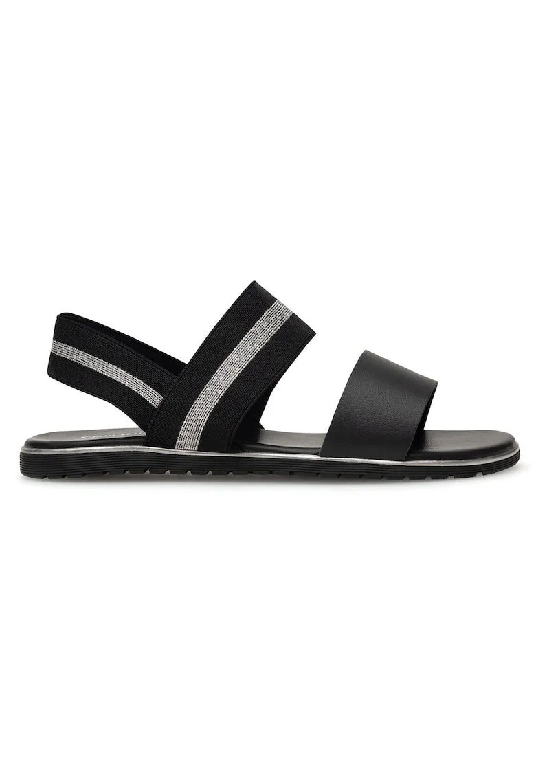 Sandale dama,  negru, material textil,
