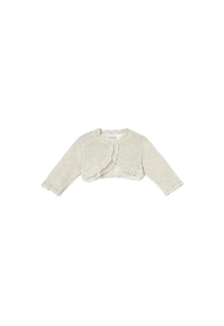 Bolero copii,  nasturi, bej, 82% bumbac