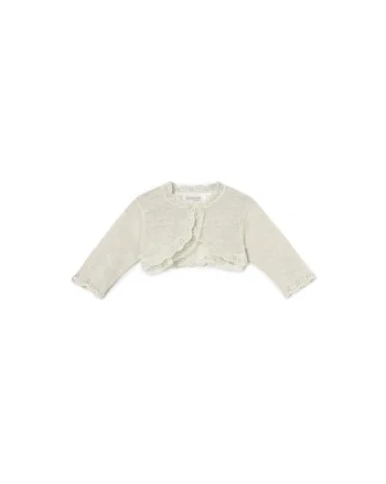 Bolero copii,  nasturi, bej, 82% bumbac