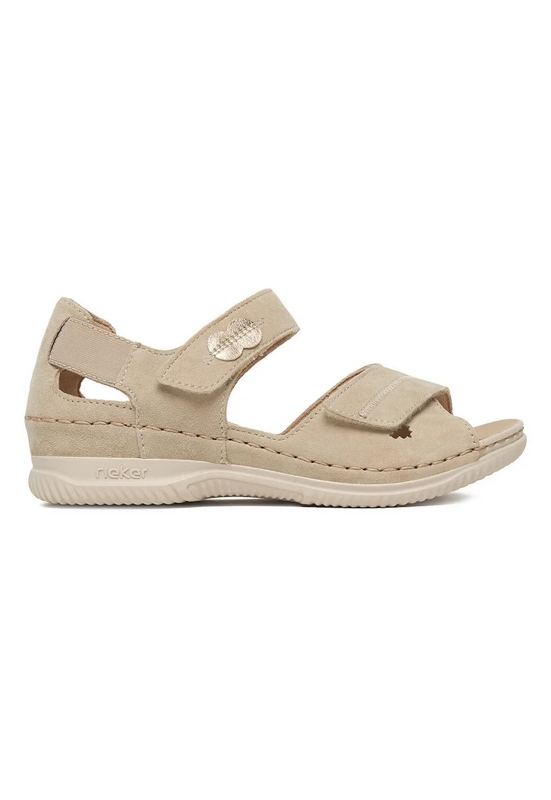 Sandale dama,  piele naturala, bej, inchidere velcro