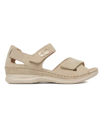 Sandale dama,  piele naturala, bej, inchidere velcro