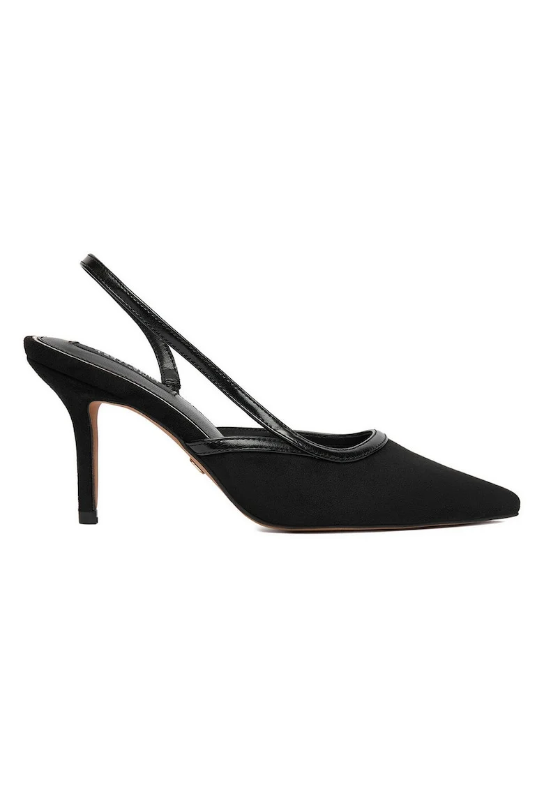 Pantofi dama,  stiletto, negri, tesatura