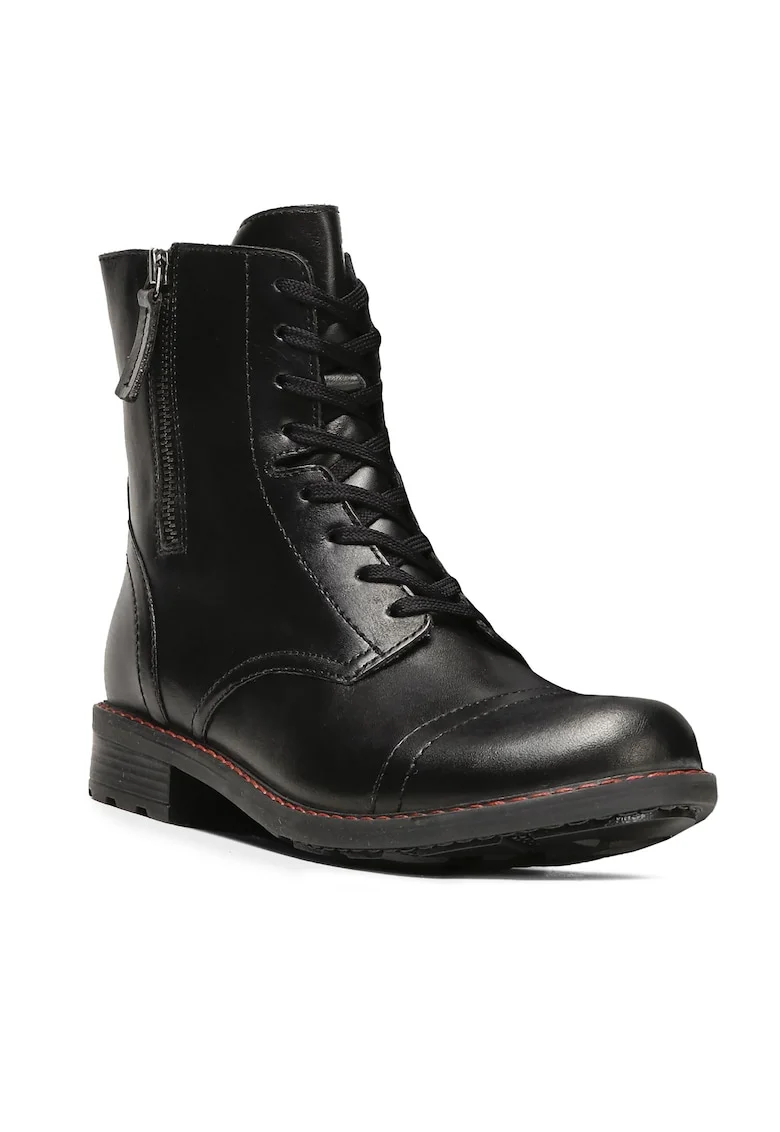 Ghete elegante,  piele naturala, negru, fermoar, pentru femei