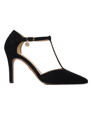 Pantofi dama,  stiletto, negru, tesatura