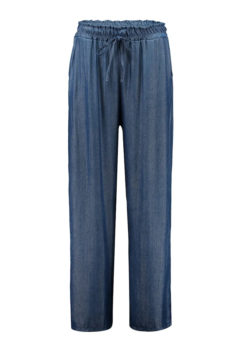 Pantaloni cu croiala ampla si talie ajustabila, Albastru lavanda