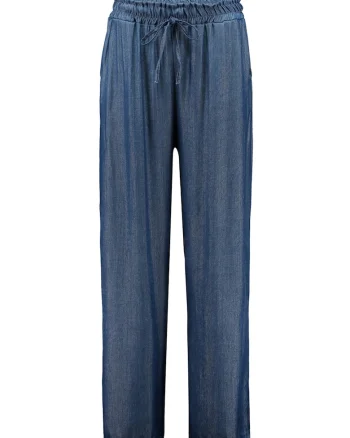Pantaloni cu croiala ampla si talie ajustabila, Albastru lavanda