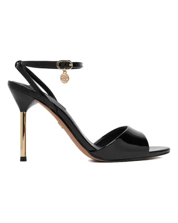 Pantofi dama,  stiletto, negru, textil