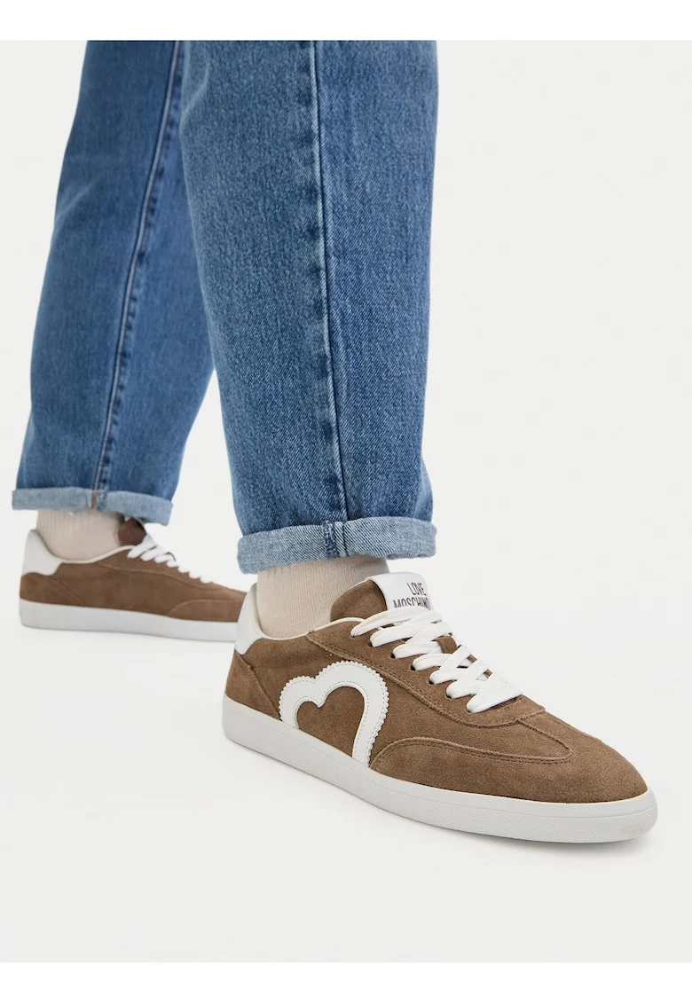 Tenisi dama,  piele naturala, maro, confortabili