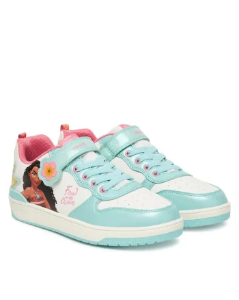 Pantofi copii,  adidasi fete, alb, piele ecologica, sistem inchidere Velcro