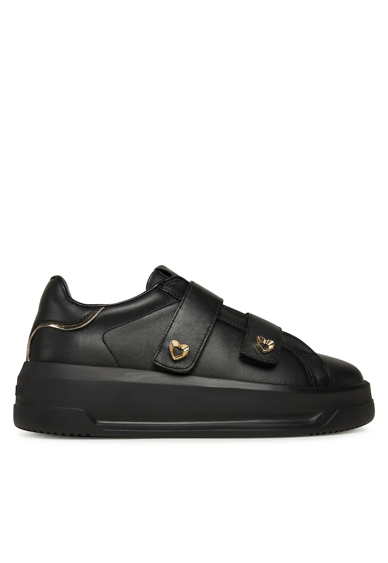 Tenisi dama,  piele naturala, negru, sistem inchidere Velcro,