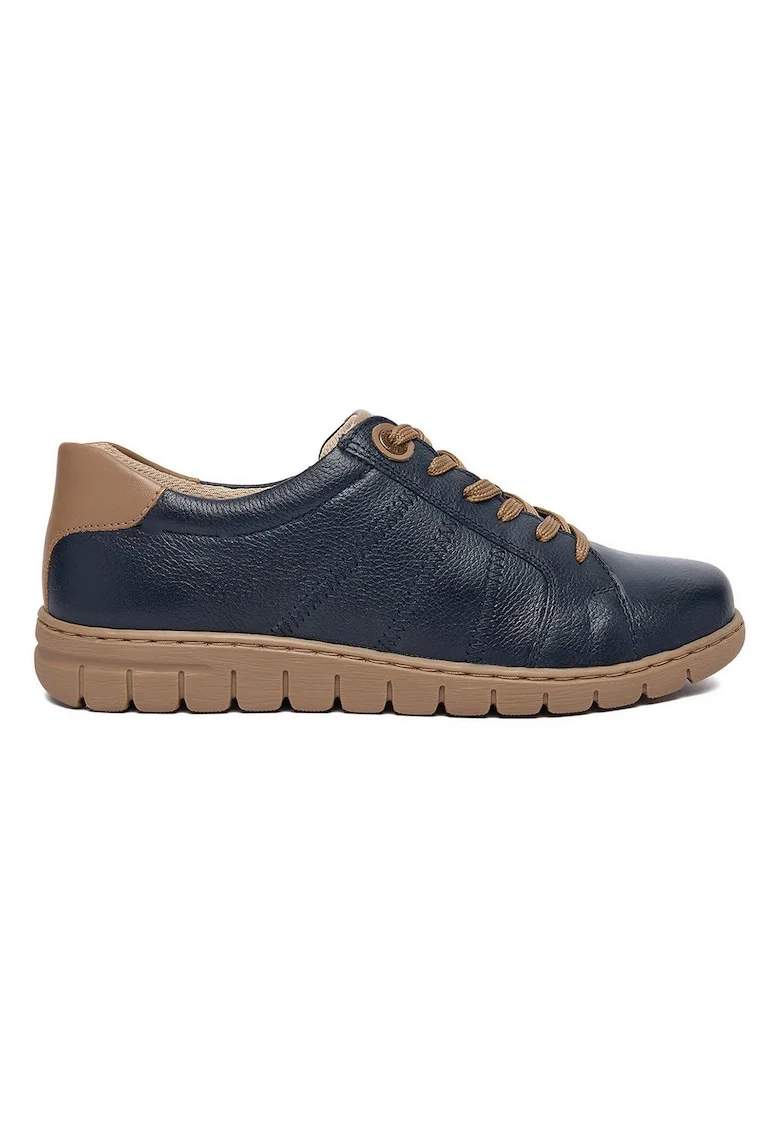 Tenisi dama,  piele naturala, albastru, interior textil