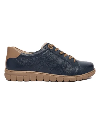 Tenisi dama,  piele naturala, albastru, interior textil