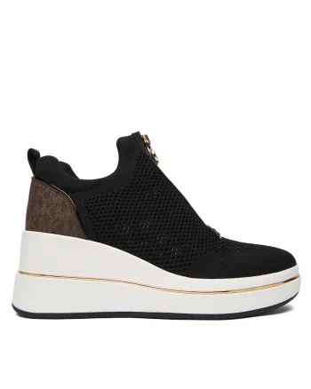 Tenisi dama,  textil, fermoar, maro/negru