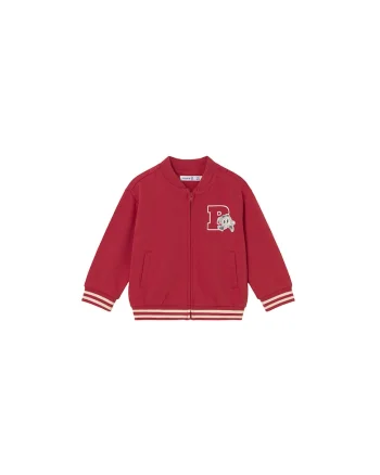 Bluza copii,  fermoar, rosu, poliester/bumbac