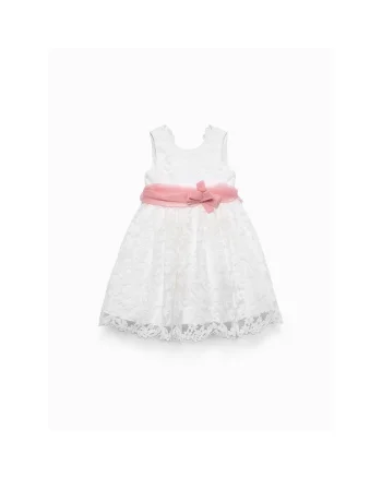 Rochie fete,  alb, 70% poliester, 30% poliamida