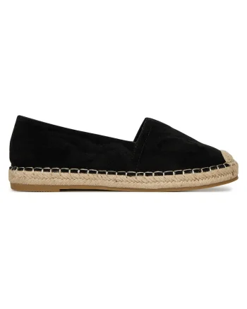 Espadrile femeie,  tesatura, negru,