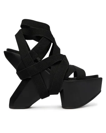 Sandale dama,  negru, material textil, sistem inchidere Velcro