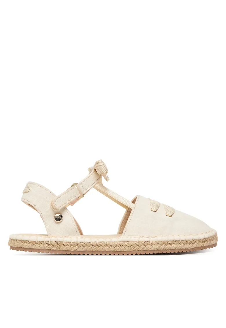 Sandale copii,  espadrile, velcro, bej, tesatura,