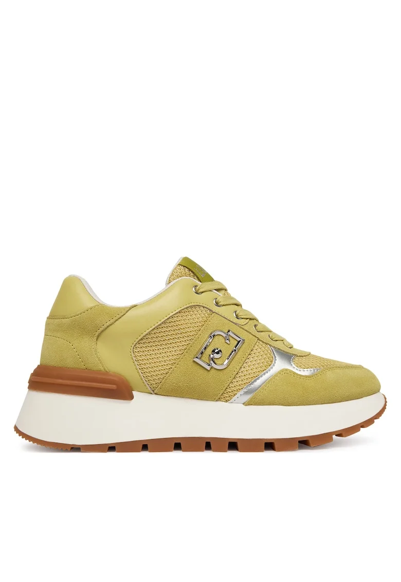 Tenisi dama,  piele naturala, verde, material sintetic