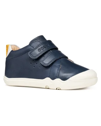 Pantofi copii,  sneakers, piele naturala, albastru, velcro