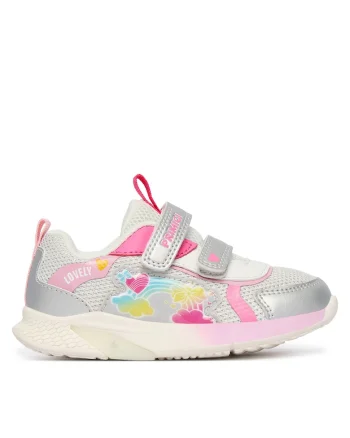 Pantofi copii,  adidasi fete, argintiu, velcro