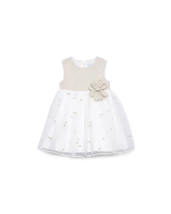 Rochie fete,  bej, 72% poliester, 100% bumbac