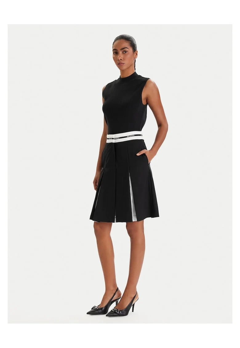 Fusta mini,  neagra, fermoar