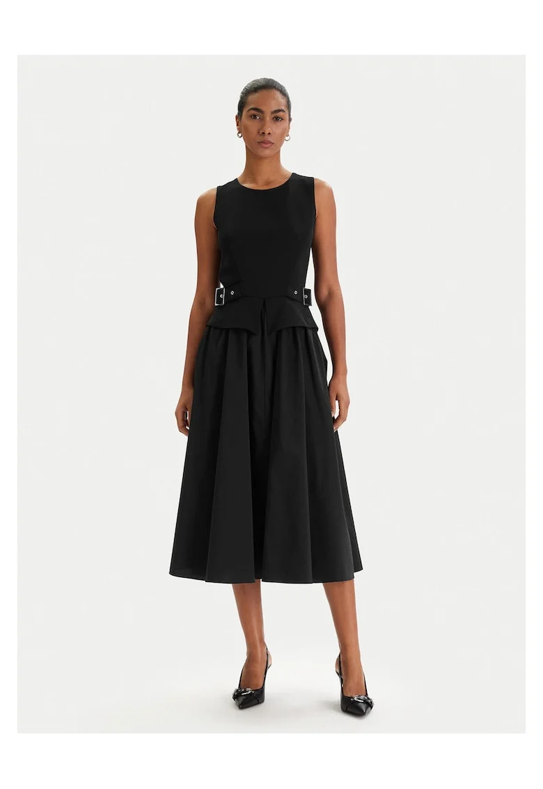 Rochie cocktail,  neagra, poliester, fermoar