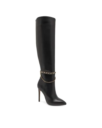 Cizme dama  piele naturala stiletto, Negru