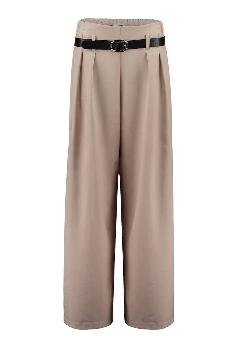 Pantaloni eleganti cu curea, Bej deschis