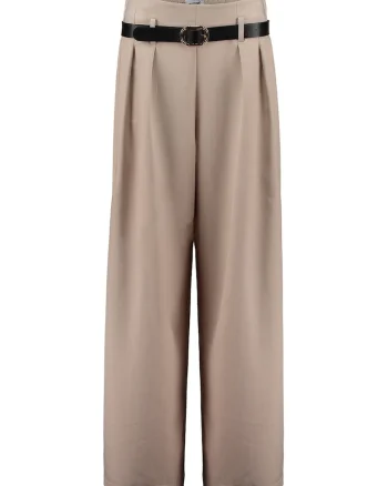 Pantaloni eleganti cu curea, Bej deschis