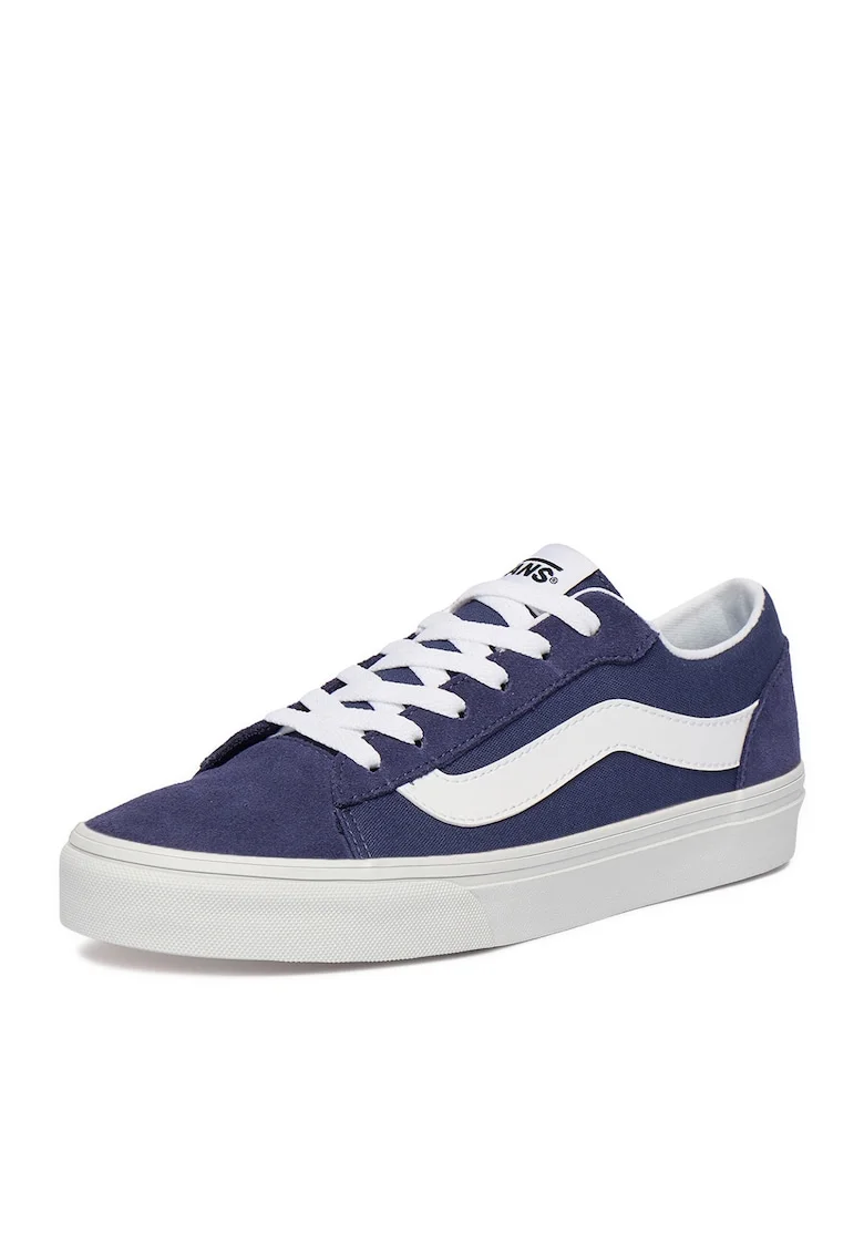 Tenisi baieti,  piele naturala/textil, albastru, design sportiv,